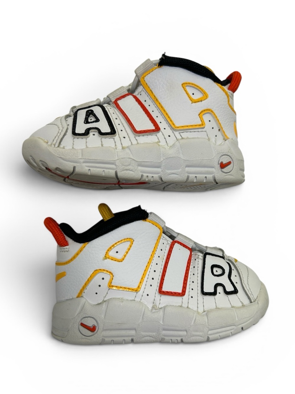 Nike Kids Air More Uptempo Sneakers - White, Red, Black, Orange